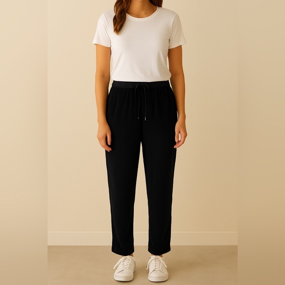 Pure Collection Pants - Pure Collection Black Drawstring Pants Women’s Size 12 Casual Lounge Travel Work